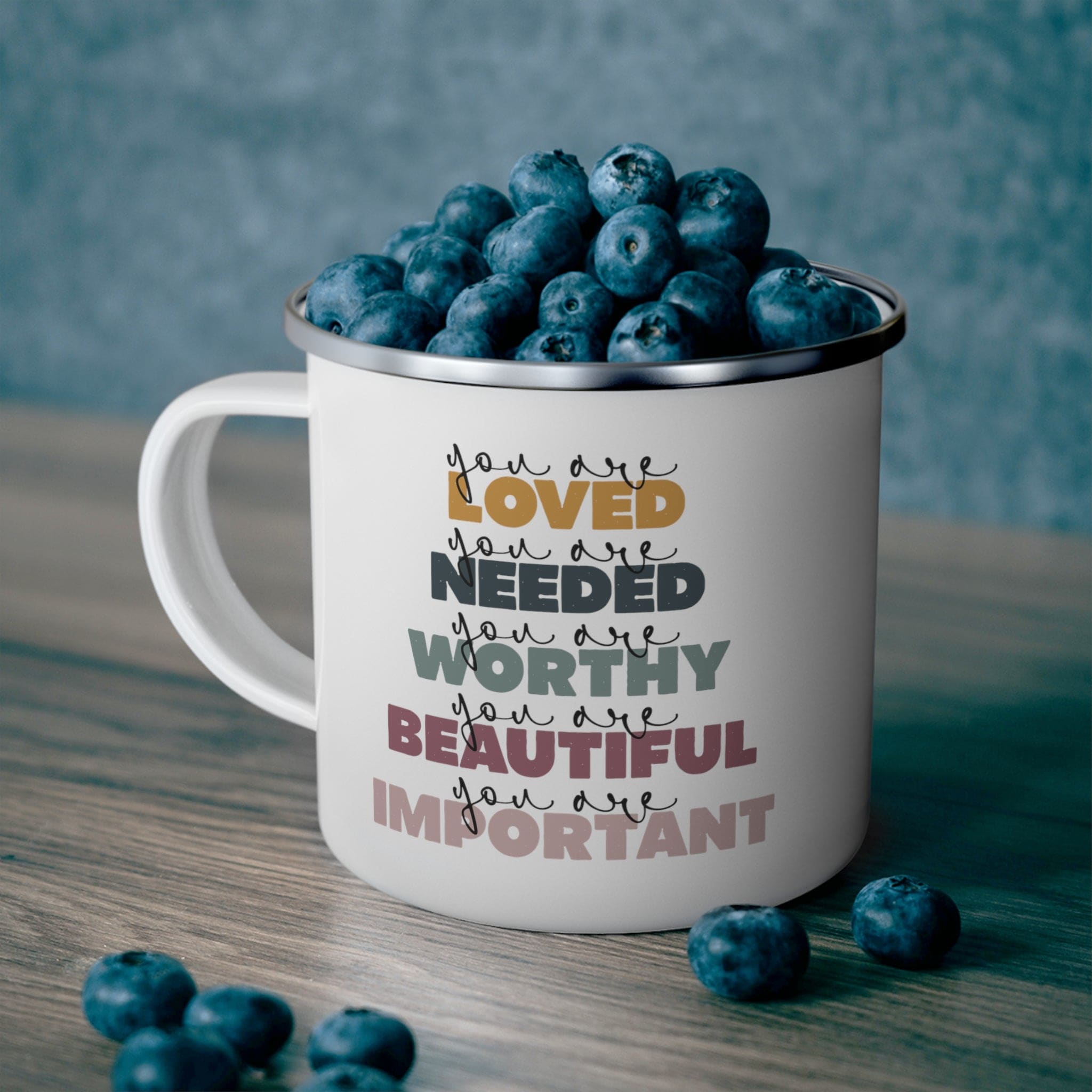 Enamel Camping Mug - you are Loved Inspiration Affirmation - Image #0
