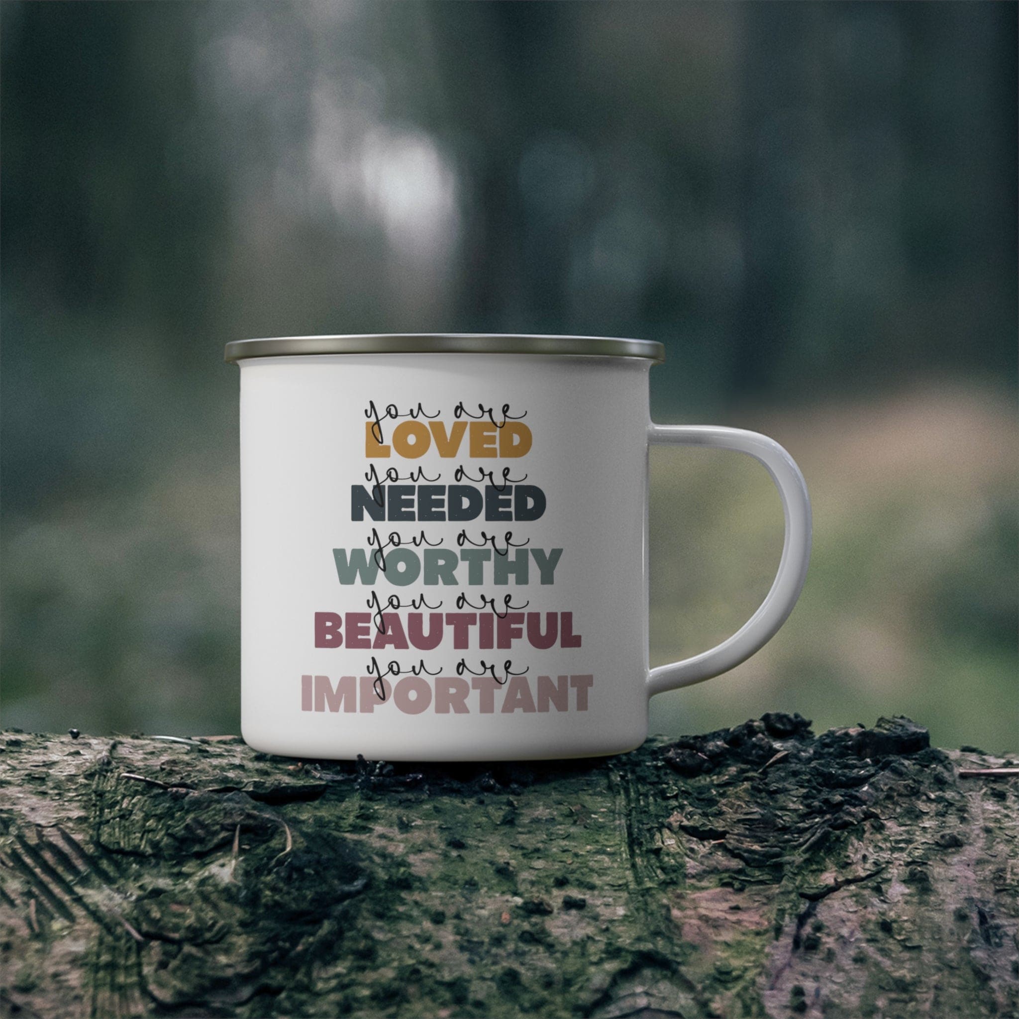 Enamel Camping Mug - you are Loved Inspiration Affirmation - Image #0
