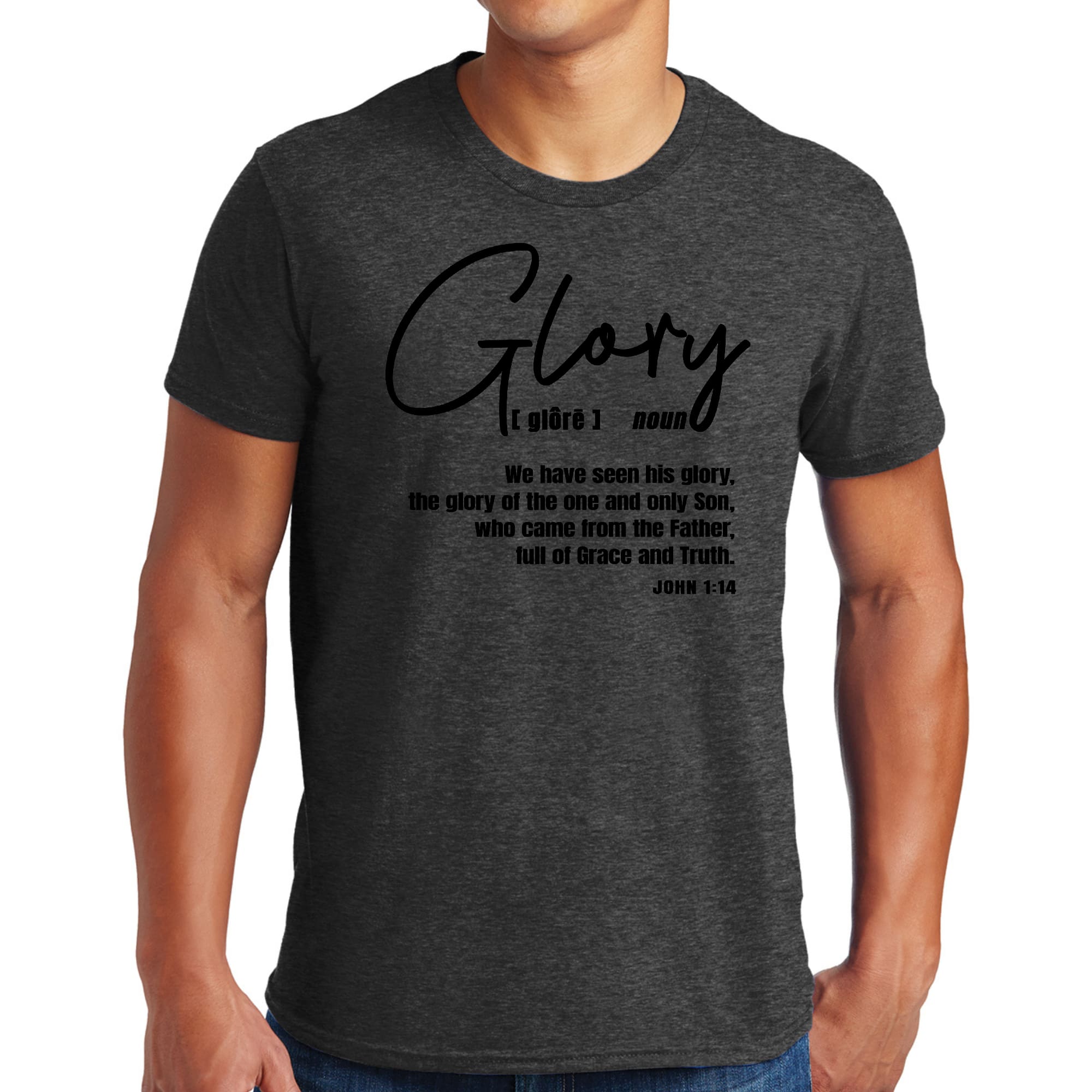 Mens Graphic T-shirt Glory - Christian Inspiration - Black
