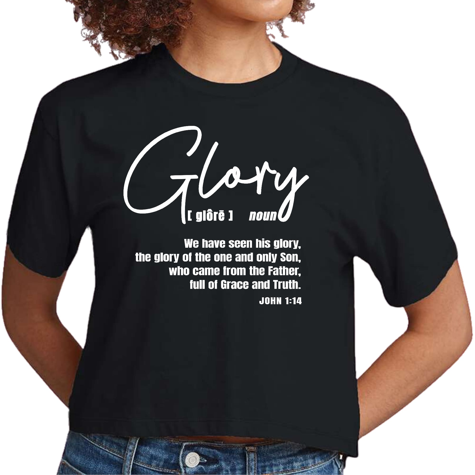 Womens Cropped Graphic T-shirt - Glory - Christian Inspiration
